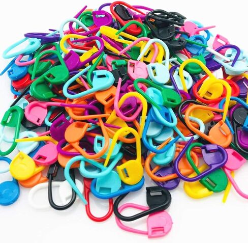 Fbshicung 260Pcs Mix Color Knitting Stitch Counter Crochet Locking Stitch Markers Stitch Needle Clip Knitting Crochet Markers DIY Craft Plastic Safety Pins in Saudi Arabia