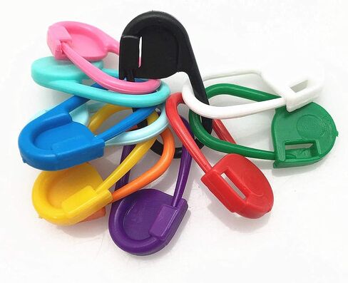 Fbshicung 260Pcs Mix Color Knitting Stitch Counter Crochet Locking Stitch Markers Stitch Needle Clip Knitting Crochet Markers DIY Craft Plastic Safety Pins in Saudi Arabia