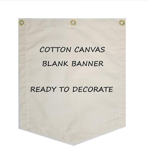 لافتة من القماش الكتاني باللون الأبيض، مقاس 68.58 سم × 81.28 سم، على شكل درع قابل للطلاء، مقاس 283.58 جم، من قماش قطني طبيعي غير مكتمل، مزود بحلقات معدنية، لوازم فنية لفصول مدرسي فني، صناعة يدوية in Kuwait