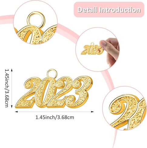 Tashippa سحر شرابة التخرج 2023، سحر لشرابة التخرج 2023، شرابة لقبعة التخرج 2023، قلادة قلادة ملحق DIY صنع 20 قطعة، ذهبي in Kuwait