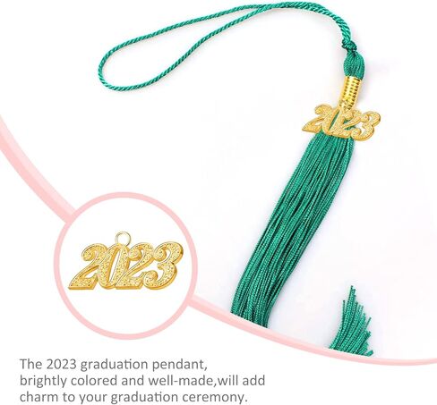 Tashippa سحر شرابة التخرج 2023، سحر لشرابة التخرج 2023، شرابة لقبعة التخرج 2023، قلادة قلادة ملحق DIY صنع 20 قطعة، ذهبي in Kuwait