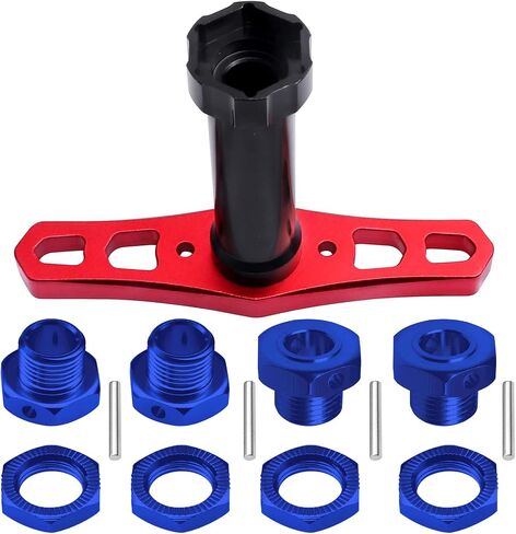 HobbyPark 17mm Wheel Hex Hubs Adapter with Wrench for 1/8 RC Cars Monster Trucks Off Road Buggy (with Navy Blue Adapter) in Saudi Arabia