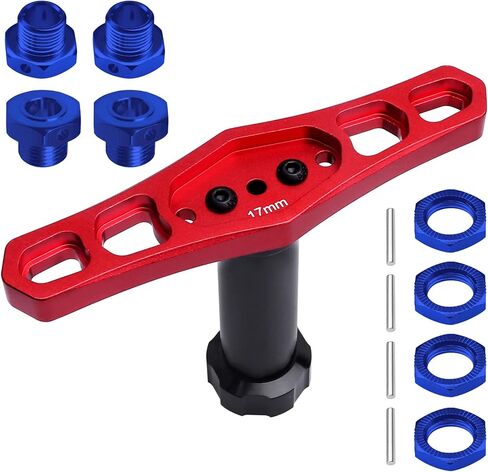 HobbyPark 17mm Wheel Hex Hubs Adapter with Wrench for 1/8 RC Cars Monster Trucks Off Road Buggy (with Navy Blue Adapter) in Saudi Arabia