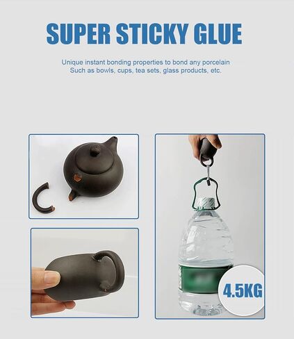 20g Ceramic Glue, Glue for Glass, Super Glue All Purpose Adhesive, Instantly Strong Adhesive for bonding Ceramic, Glass, Pottery, Porcelain, Tile, Mug, Metal, Leather, Plastic, Rubber, Acrylic, etc in Kuwait
