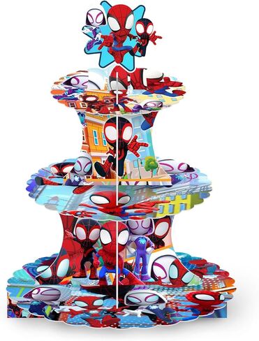 Spidey Cupcake Stands Birthday Party Supplies,Dessert Stand Cupcake Tower Decoration Supplies for Kids Party Supply in Kuwait