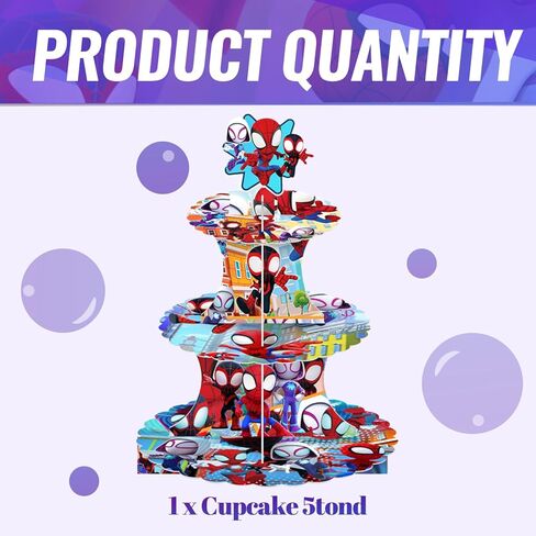 Spidey Cupcake Stands Birthday Party Supplies,Dessert Stand Cupcake Tower Decoration Supplies for Kids Party Supply in Kuwait