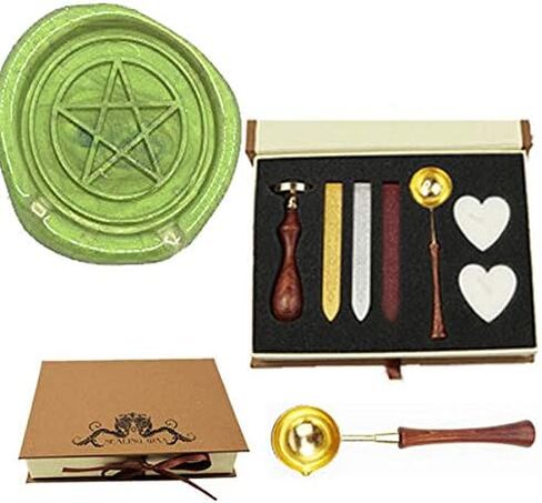 Star Pentagram 5 Star Pointed Pentacle Symbol Classic Comic Wax Seal Sealing Stamp Party Envelope Wedding Invitation Christmas Halloween Card Gift Wrapping Wine Package Sealing Wax Seal Stamp Set in Saudi Arabia