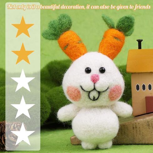 Ftyiwu Needle Felting Kit, Cute Animal Needle Felting kit, Needle Felting Starter Kit, DIY Animal Crafts, Home Decoration Birthday Gifts in Kuwait