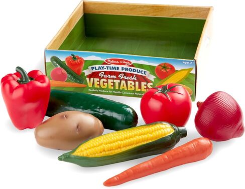 Melissa & Doug Playtime Produce Vegetables Play Food Set With Crate (7 pcs) in Saudi Arabia