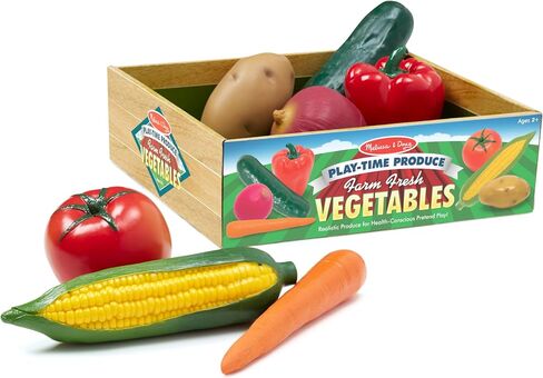Melissa & Doug Playtime Produce Vegetables Play Food Set With Crate (7 pcs) in Saudi Arabia