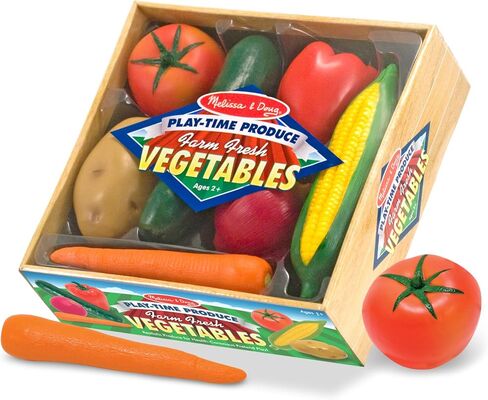 Melissa & Doug Playtime Produce Vegetables Play Food Set With Crate (7 pcs) in Saudi Arabia