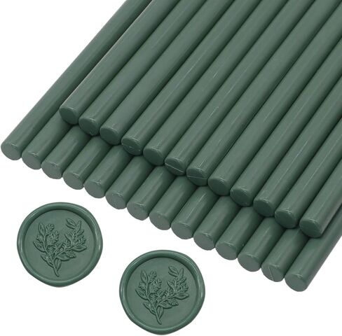 Sage Green Wax Seal Sticks 26pcs, Andotopee Glue Gun Wax Seal Sticks for Wax Seal Stamp, Premium Sealing Wax for Envelope Letter Seal Wedding Invation Craft Adhesive, Great Gift Ideas (Mini Size) in Kuwait