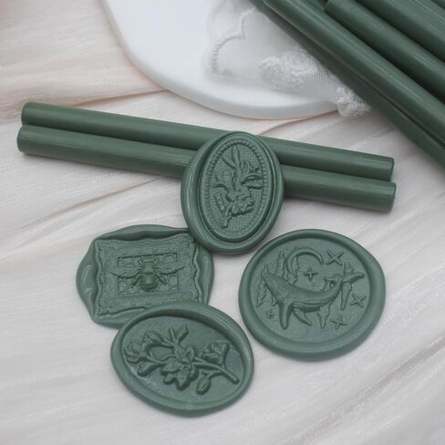 Sage Green Wax Seal Sticks 26pcs, Andotopee Glue Gun Wax Seal Sticks for Wax Seal Stamp, Premium Sealing Wax for Envelope Letter Seal Wedding Invation Craft Adhesive, Great Gift Ideas (Mini Size) in Kuwait
