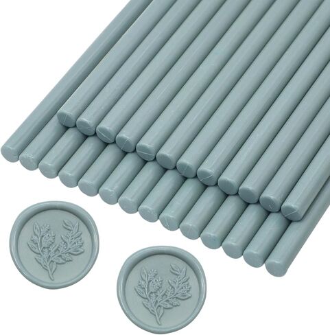 Sage Green Wax Seal Sticks 26pcs, Andotopee Glue Gun Wax Seal Sticks for Wax Seal Stamp, Premium Sealing Wax for Envelope Letter Seal Wedding Invation Craft Adhesive, Great Gift Ideas (Mini Size) in Kuwait