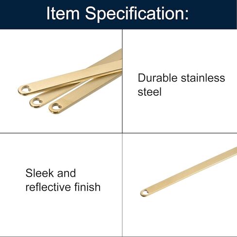 Uxcell سوار من الفولاذ المقاوم للصدأ 4 قطع، فراغات ختم معدنية لصنع المجوهرات بنفسك، 1/4 × 6.2 بوصة، قلب ذهبي in Kuwait