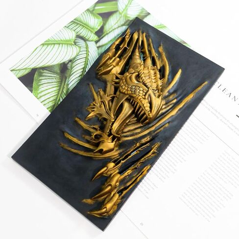 قالب سيليكون تنين ثلاثي الأبعاد، قالب راتنجات الإيبوكسي تمثال حيوان كبير، قالب صب راتنجات الإيبوكسي DIY للتعليق على الحائط وباب تزيين خزانة المنزل والمكتب والديكور الفني، خبز الشوكولاتة in Kuwait