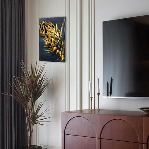 قالب سيليكون تنين ثلاثي الأبعاد، قالب راتنجات الإيبوكسي تمثال حيوان كبير، قالب صب راتنجات الإيبوكسي DIY للتعليق على الحائط وباب تزيين خزانة المنزل والمكتب والديكور الفني، خبز الشوكولاتة in Kuwait