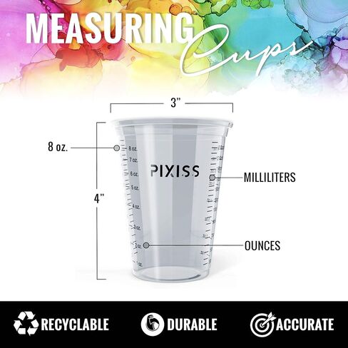 Disposable Epoxy Resin Mixing Cups Clear Plastic 10-Ounce 20-Pack, 15 Pack Mica Powders, 20 Mixing Sticks in Saudi Arabia