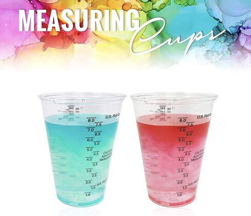 Disposable Epoxy Resin Mixing Cups Clear Plastic 10-Ounce 20-Pack, 15 Pack Mica Powders, 20 Mixing Sticks in Saudi Arabia