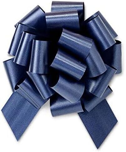 Navy Blue Flora Satin 5.5" Pull Bow 20 Loops Gift Wrap Christmas Wedding Gift Wrap Pull Bows Pull String Bows 10 Pack Premium Quality Gift Wrap A1BakerySupplies in Saudi Arabia