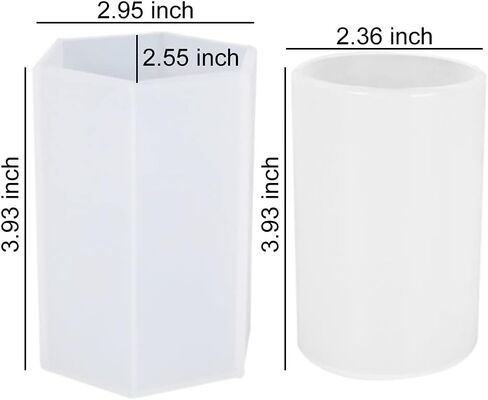 Tvoip 2pcs Silicone Candle Molds for Candle Making, Cylinder Hexagon Candle Molds for Making Aromatherapy Candles DIY Casting Epoxy Mold for Resin, Soap, Flower Specimen, Insect Specimen, Clay Craft in Saudi Arabia