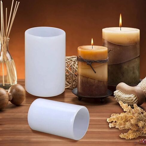 Tvoip 2pcs Silicone Candle Molds for Candle Making, Cylinder Hexagon Candle Molds for Making Aromatherapy Candles DIY Casting Epoxy Mold for Resin, Soap, Flower Specimen, Insect Specimen, Clay Craft in Saudi Arabia