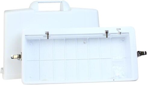 حقيبة حمل ماكينة الخياطة ذات السرير المسطح الصلب من كينمور 97081، فتحة مقاس 16.75 × 7.125 بوصة لآلة الخياطة المسطحة ذات الزاوية المربعة القديمة، تناسب سيرز ما قبل عام 1980 كينمور 158. نماذج، دوارة محلية بيضاء قبل عام 1960 in Kuwait