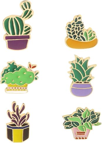 Booinxaa 6Pcs Cute Brooch Pin Bulk Kawaii Enamel Brooches Set for Women Teens Kids Button Pins Funny Cartoon Pin Set for Backpacks Cloths Hats Bags Jacket Decoration in Kuwait