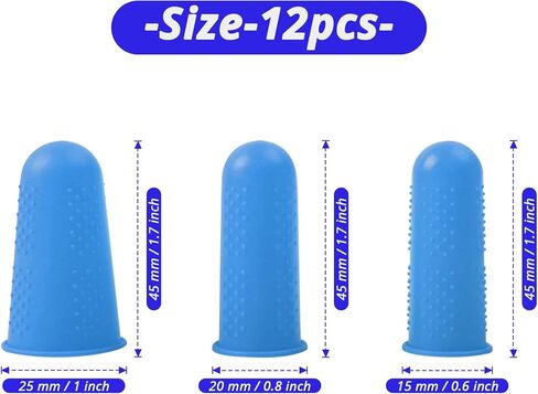 Jawflew 12 Pieces Silicone Hot Glue Gun Finger Caps, 2 Colors Finger Protectors Covers Caps, Suit for Resin Honey Adhesives Scrapbooking Sewing Crafts Ironing Embroidery Needlework (Blue+Red) in Kuwait