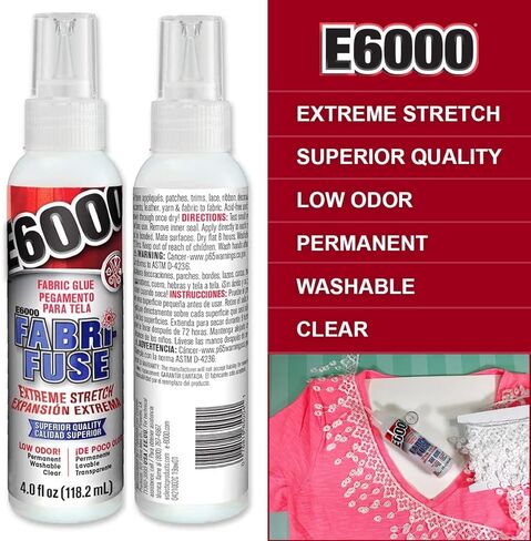 E6000 Glue Fabri-Fuse Fabric Glue Adhesive - 4 fl oz Shelf Bottle - with Pixiss Accessories Needle Tip Tweezers, and 2 Jewel Picker Pencils in Kuwait