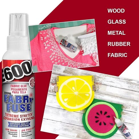 E6000 Glue Fabri-Fuse Fabric Glue Adhesive - 4 fl oz Shelf Bottle - with Pixiss Accessories Needle Tip Tweezers, and 2 Jewel Picker Pencils in Kuwait