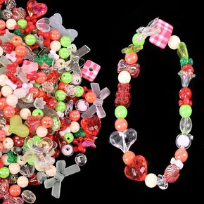 160Pcs Acrylic Assorted Beads，Butterfly Flower Heart Candy Beads，Color Beads Cute Round Beads Bulk for Making Bracelets Necklaces Earrings Key Chains Accessories DIY Crafts (Sky Blue)