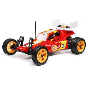 سيارة Losi RC 1/16 Mini JRX2 مصقولة بعجلتين عربات التي تجرها الدواب RTR تتضمن كل ما يلزم للتشغيل باللون الأزرق LOS01020T2