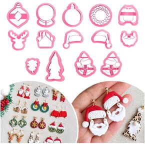 Christmas Clay Cutters, Polymer Clay Cutters for Christmas Earrings Making, 24 Shapes Winter Clay Cutters, Christmas Clay Cutters for Polymer Clay Jewelry (All 1)