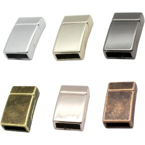 2 Pieces 10mm Flat Stainless Steel Clasps and Closure for Bracelet Making Leather Cord End 10x2.7mm Hole in Kuwait