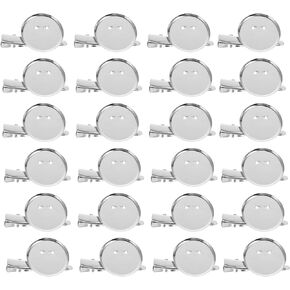 Brooch Blanks for Jewelry Making Silver Brooch Blank Round Tray: with Alligator Clip and Pin for Making Corsage Name Tags and Jewelry Making 50pcs DIY Brooch Blanks in Kuwait