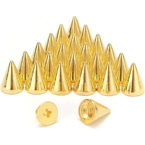Weebee 100 Sets 9.5MM Bronze Spikes and Studs Metal Bullet Cone Spikes Screw Back Punk Studs and Spikes Studs for Leather Craft DIY Clothing Leather Shoes Belts Rivets Accessories
