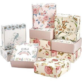 PH PandaHall 30pcs White Gift Box Paper Box 3.5x3.5x1.5 Inch Small Kraft Paper Box Packing Cardboard Box Favor Treat Boxes Foldable Paper Gift Box for Candy Soap Tea Light Wedding