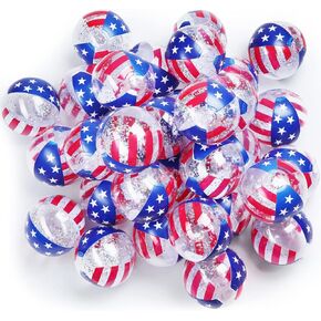 Jexine American Flag Inflatable Pool Beach Balls 4 to 5 Inch USA Flag Patriotic Beach Balls Pool Float Filled with Sparkle Stars Confetti for Independence Day Swimming Pool Beach Party Toys (50 Pcs) in Saudi Arabia