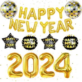 2024 حفلة رأس السنة الجديدة الديكور الذهب احباط عدد بالونات 2024 السنة الجديدة بالونات عدد كبير بالون ل 2024 ليلة رأس السنة الجديدة لوازم الحفلات in Kuwait