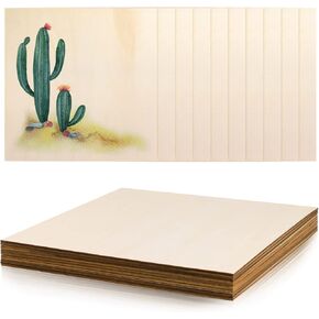 بيركور 10 قطع مقاس 12 × 12 انش من الخشب الرقائقي، الواح خشب الزيزفون الفاخرة، الواح خشبية غير مكتملة لنماذج الواح خشبية ذاتية الصنع والفنون والحرف اليدوية والمشاريع المدرسية in Kuwait