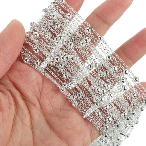 EXCEART 1 لفة لفة الكرة سلسلة النحاس موسع سلاسل النحاس سلاسل اليدوية DIY دبوس الشعر سلسلة سلاسل المجوهرات قلادة صنع سلسلة سلاسل معدنية DIY سلسلة سلسلة العروس مطلية بالذهب سلسلة in Kuwait