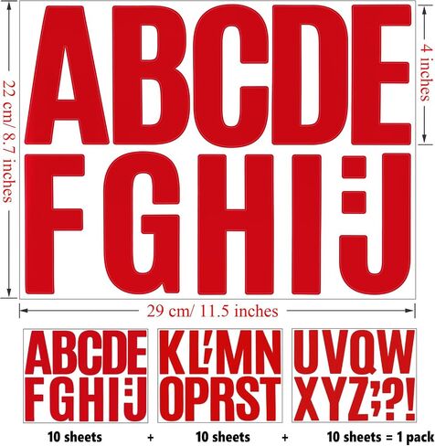 Bemeol 30 Sheets Letter Stickers 4 Inch Alphabet Letter Stickers Self Adhesive Letters Stickers for Classroom Home Decor(Multi) in Saudi Arabia
