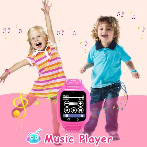 ساعة ذكية للأطفال للفتيات مع 25 لعبة ألغاز وكاميرا فيديو وآلة حاسبة عالية الدقة وشاشة تعمل باللمس وساعة منبه وعداد الخطى للأطفال وساعات هدايا عيد الميلاد للأطفال من سن 3 إلى 12 عامًا، باللون الوردي in Kuwait