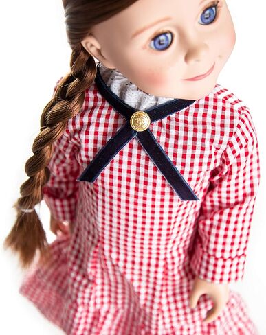 The Queen's Treasures 18 Inch Doll Clothes, Little House on The Prairie Authentic Laura Ingalls Red Check Dress Outfit, Compatible for Use with American Girl Dolls in Kuwait