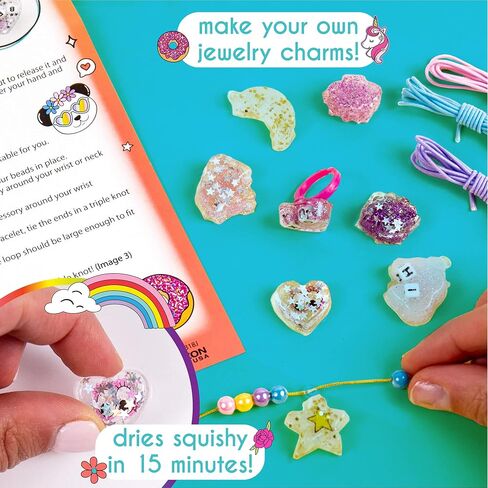 Just My Style Sparkling Jelly Jewelry, Make Your Own Squishy Jewelry, Create 25 Pieces of Jelly Jewelry, Fun Weekend or Sleepover Activity, Great Bead Kit for Kids Ages 6, 7, 8, 9 in Saudi Arabia