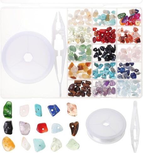 Mr. Pen- Crystal Beads for Jewelry Making, 240 Pcs, with Roll of Crystal String and Tweezer, Crystal Beads for Bracelets, Bracelet Beads Crystal, Gemstones for Jewelry Making, Rock Beads in Saudi Arabia