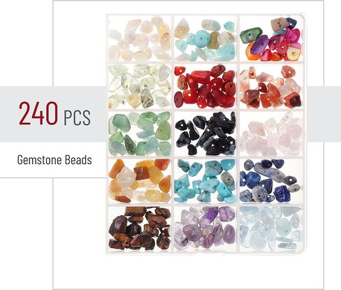 Mr. Pen- Crystal Beads for Jewelry Making, 240 Pcs, with Roll of Crystal String and Tweezer, Crystal Beads for Bracelets, Bracelet Beads Crystal, Gemstones for Jewelry Making, Rock Beads in Saudi Arabia