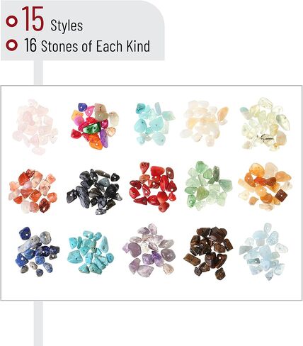 Mr. Pen- Crystal Beads for Jewelry Making, 240 Pcs, with Roll of Crystal String and Tweezer, Crystal Beads for Bracelets, Bracelet Beads Crystal, Gemstones for Jewelry Making, Rock Beads in Saudi Arabia