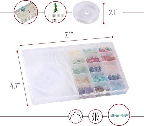 Mr. Pen- Crystal Beads for Jewelry Making, 240 Pcs, with Roll of Crystal String and Tweezer, Crystal Beads for Bracelets, Bracelet Beads Crystal, Gemstones for Jewelry Making, Rock Beads in Saudi Arabia